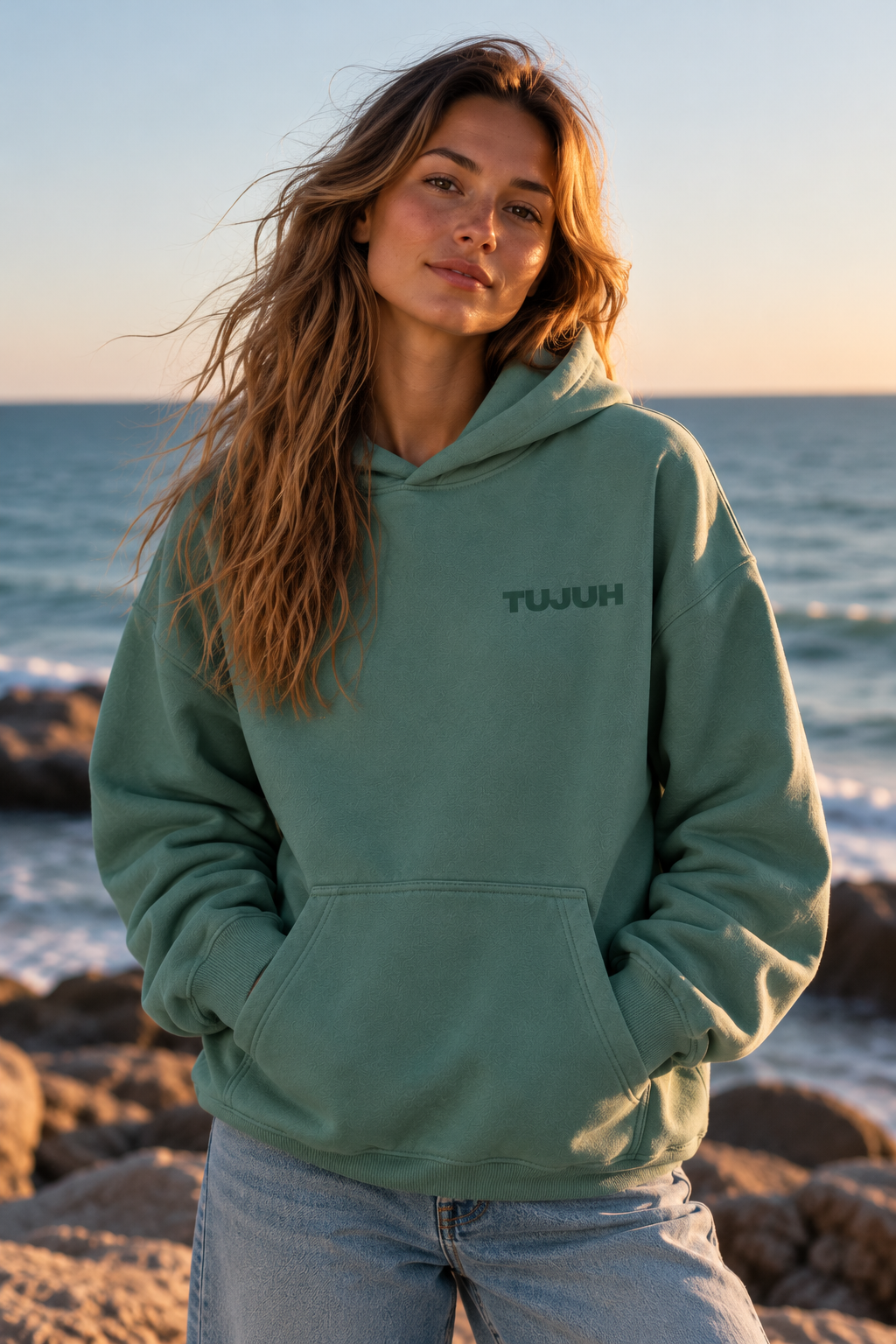 SUDADERA VERDE MOSS PULPO