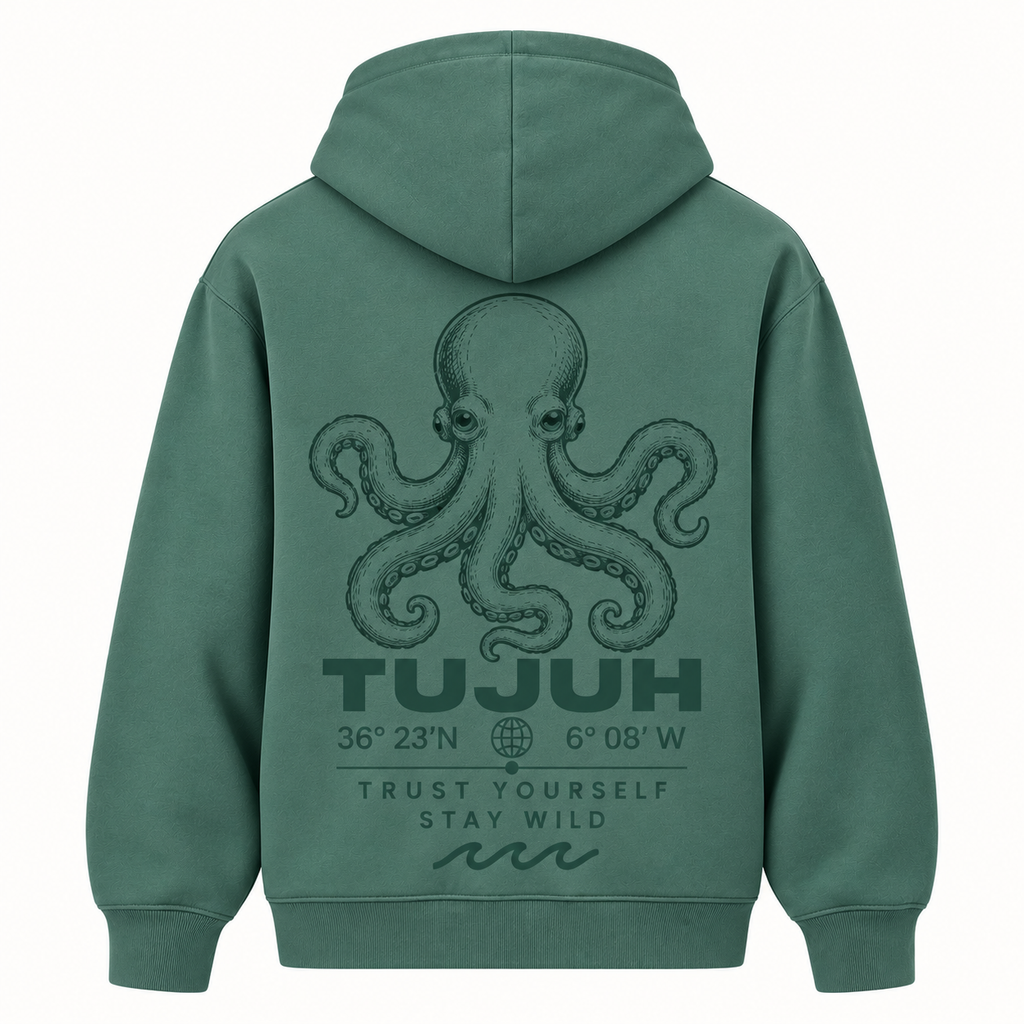 SUDADERA VERDE MOSS PULPO